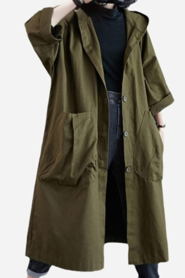 Casual chic oversized waterproof windbreaker for women, a must-have lightweight spring jacket.