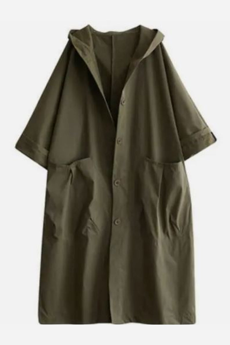 Women's lightweight waterproof windbreaker, an oversized rain jacket for chic spring & fall outfits.