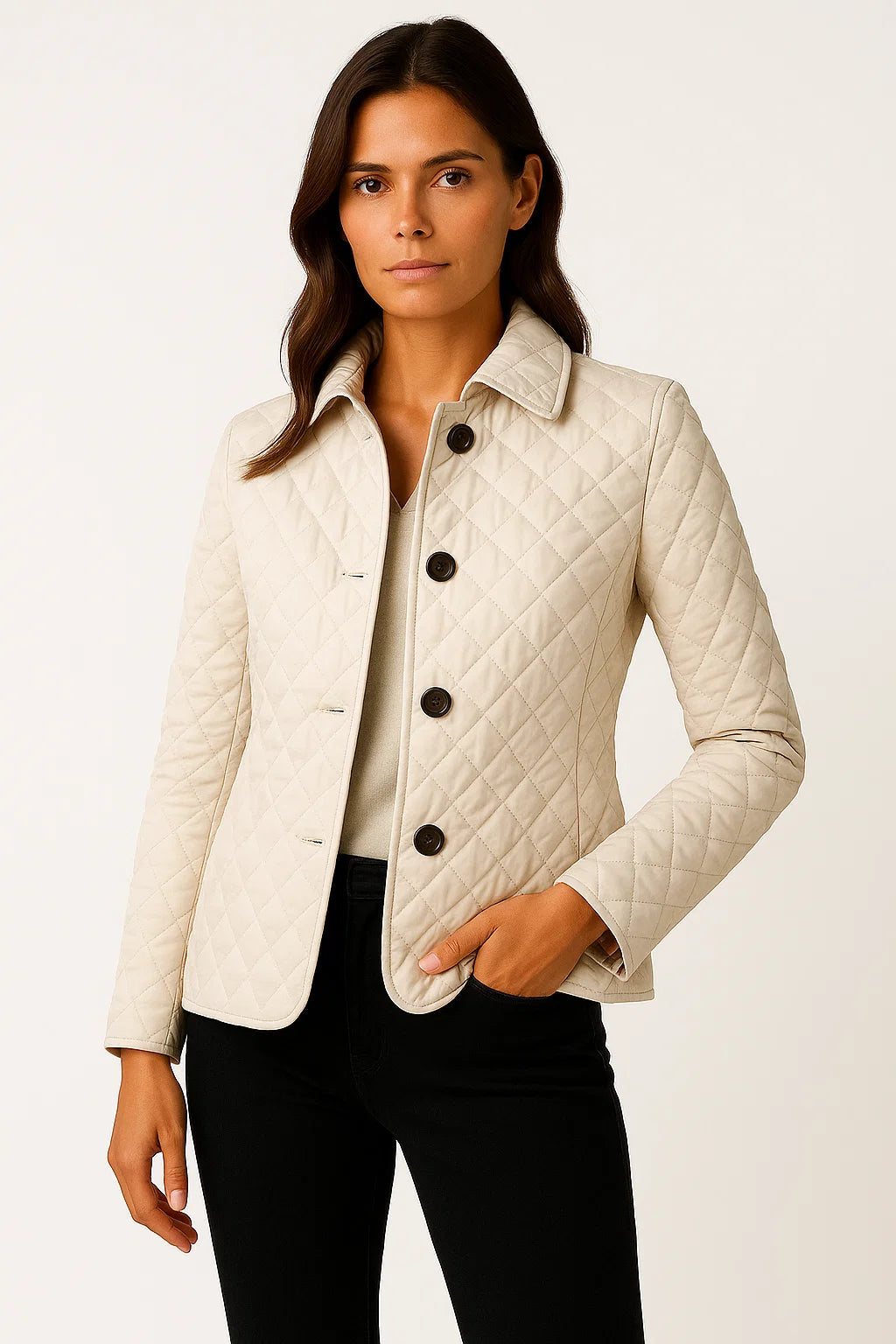 The perfect winter coat: a chic quilted puffer jacket for ultimate coziness.