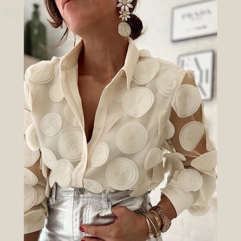 Versatile beige women's fashion top with a stylish collar, ideal for elegant outfits.