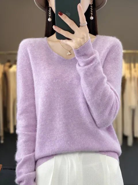 Close-up of the gathered detail on elegant women's sweater