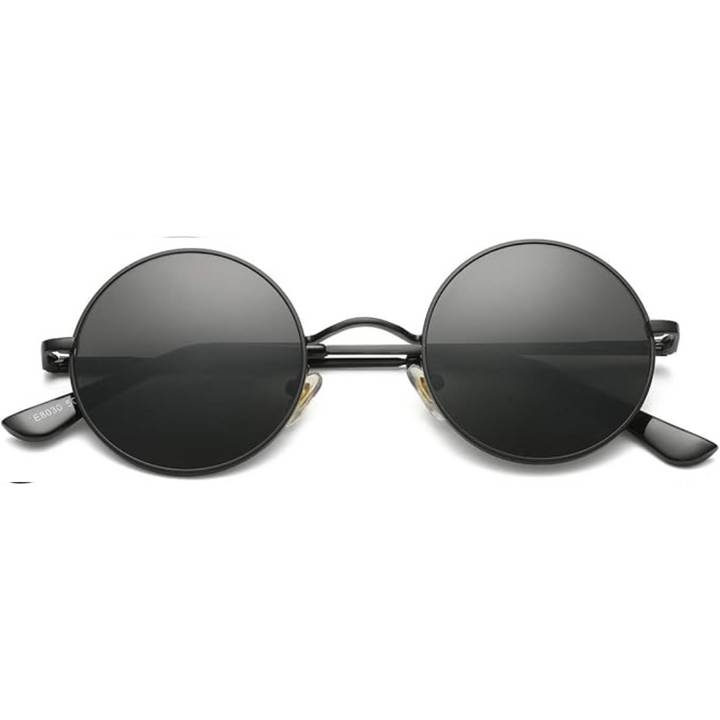 Chic und Stil silver frame round sunglasses, polarized for women