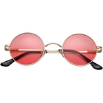 Gold frame/Pink tinted mirror lenses