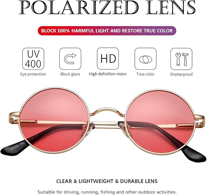 Stylish silver frame round mirrored lens sunglasses for women