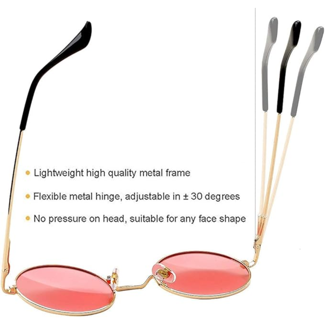 Fashionable women's polarized sunglasses with round gold frames