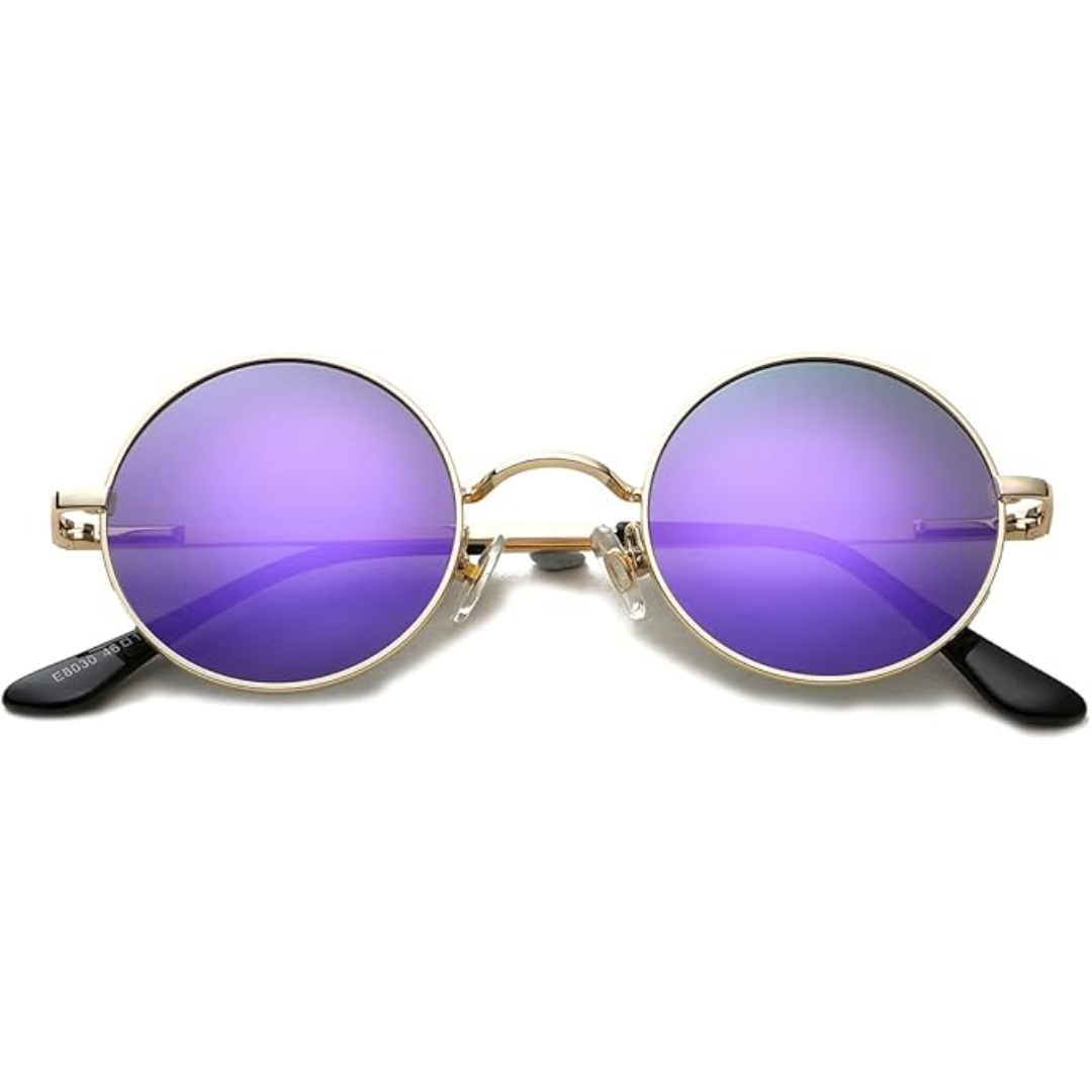 Round polarized sunglasses for women by Chic und Stil, gold frame