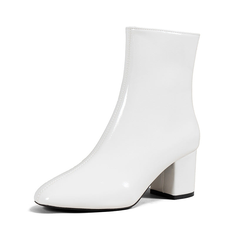 Fashion-forward women's ankle boots with a stable block heel, a must-have for fall and winter trends.