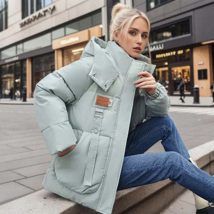 Warm women's winter jacket, featuring a chic casual design for stylish everyday outerwear. Perfect for seasonal fashion.