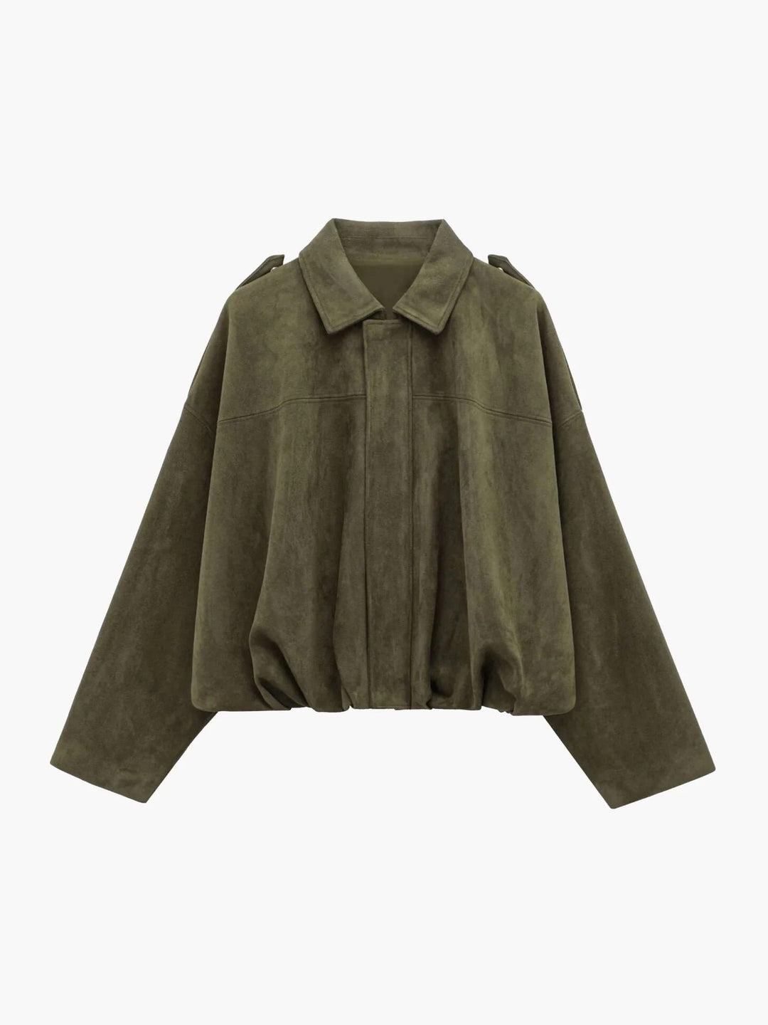 Chic women's collared bomber jacket, perfect for versatile everyday fashion.