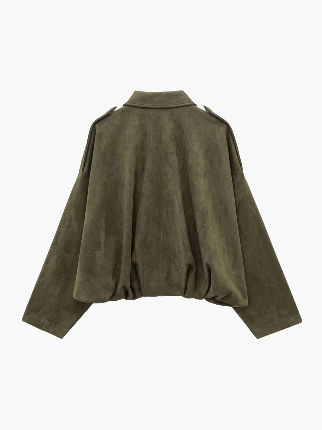 Stylish women's bomber jacket with collar, ideal for autumn & spring outerwear.