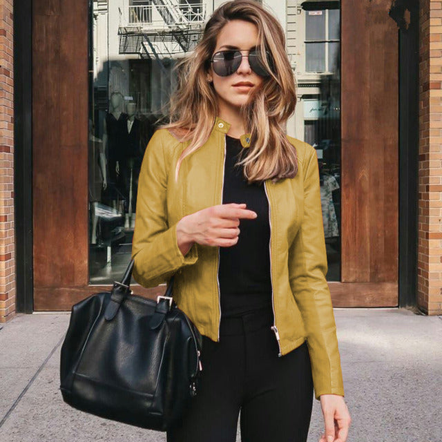 Stylish faux leather women's coat, a wardrobe essential for 2025