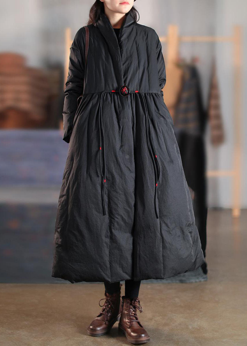 Chic women's high collar winter coat with button front closure, ideal for cold weather fashion.