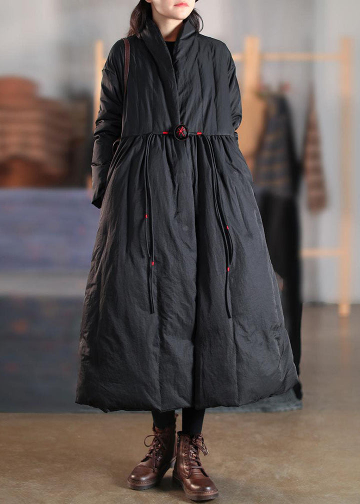Chic women's high collar winter coat with button front closure, ideal for cold weather fashion.