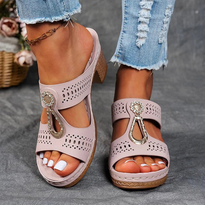 Supportive women's sandals. Orthopedic footwear for daily wear, combining style with supreme comfort.
