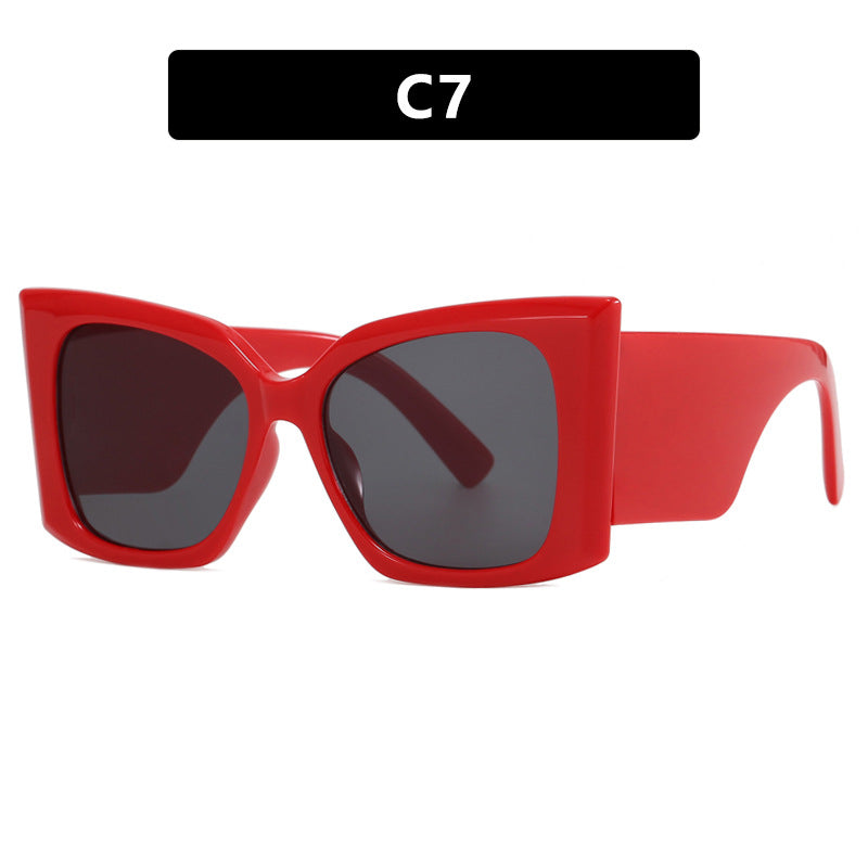 Sleek women's oversized cat-eye sunglasses. Chic UV protected eyewear with a durable plastic frame. Fashionable.