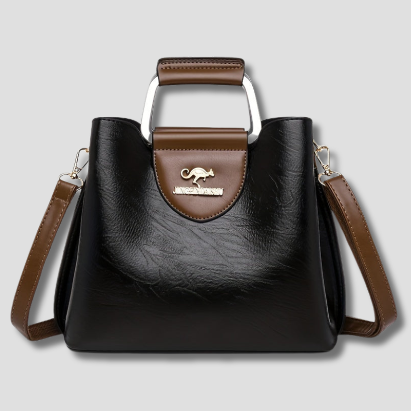 Chic women's red leather designer shoulder bag, perfect for everyday style.