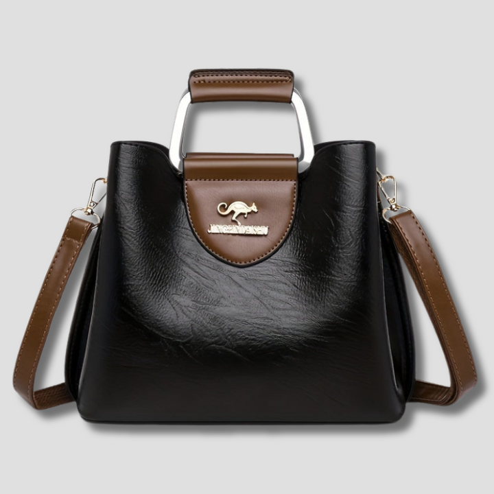 Chic women's red leather designer shoulder bag, perfect for everyday style.