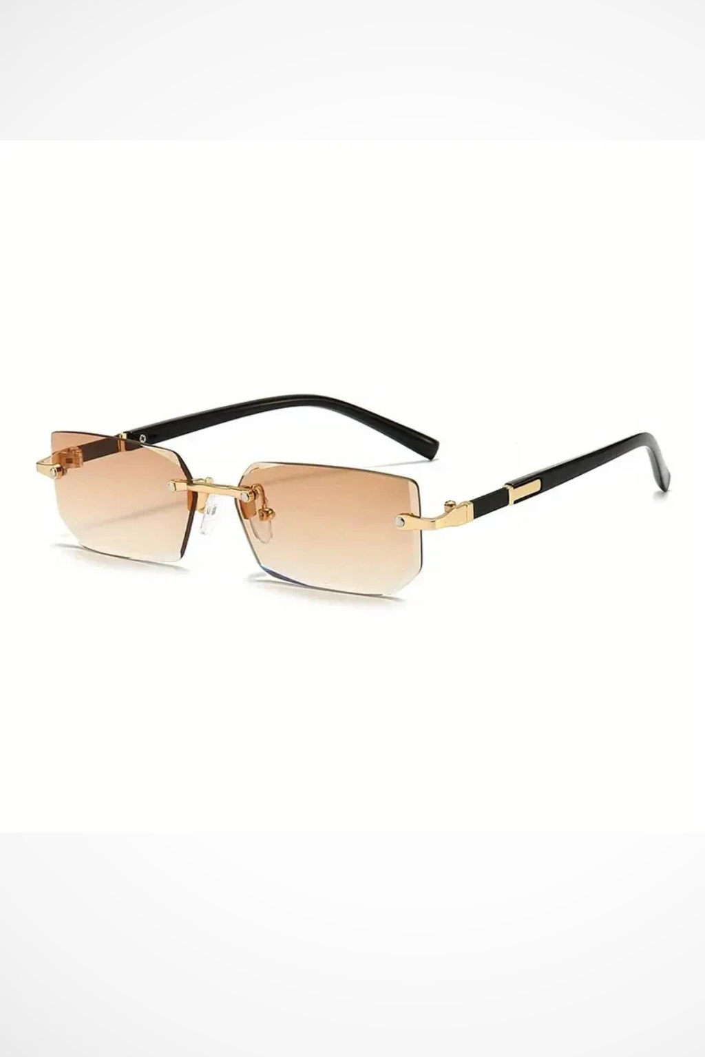 Versatile women's rimless rectangle sunglasses, chic modern minimalist eyewear for all occasions.