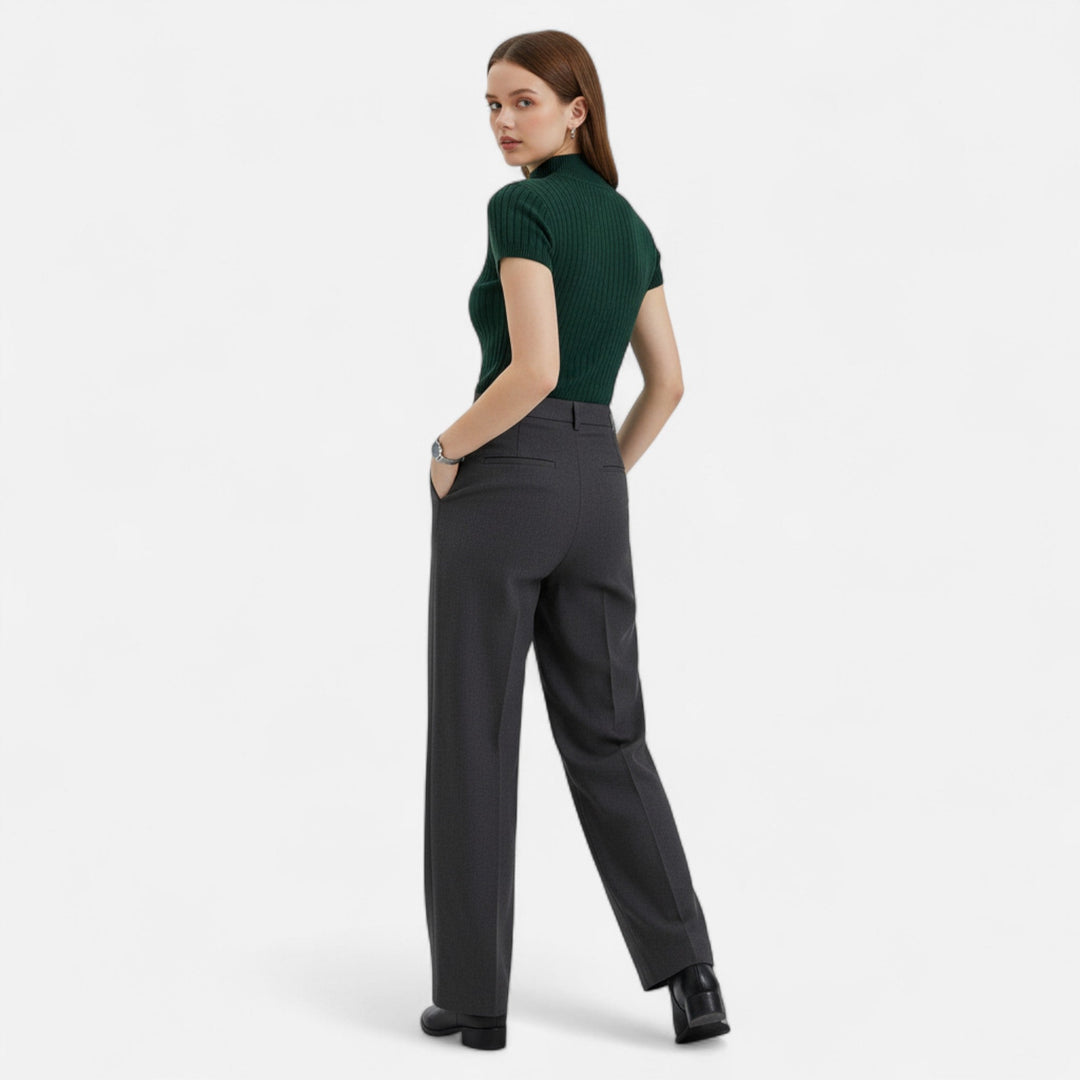 Women's stylish short-sleeve turtleneck top, a versatile apparel piece for any fashion look.