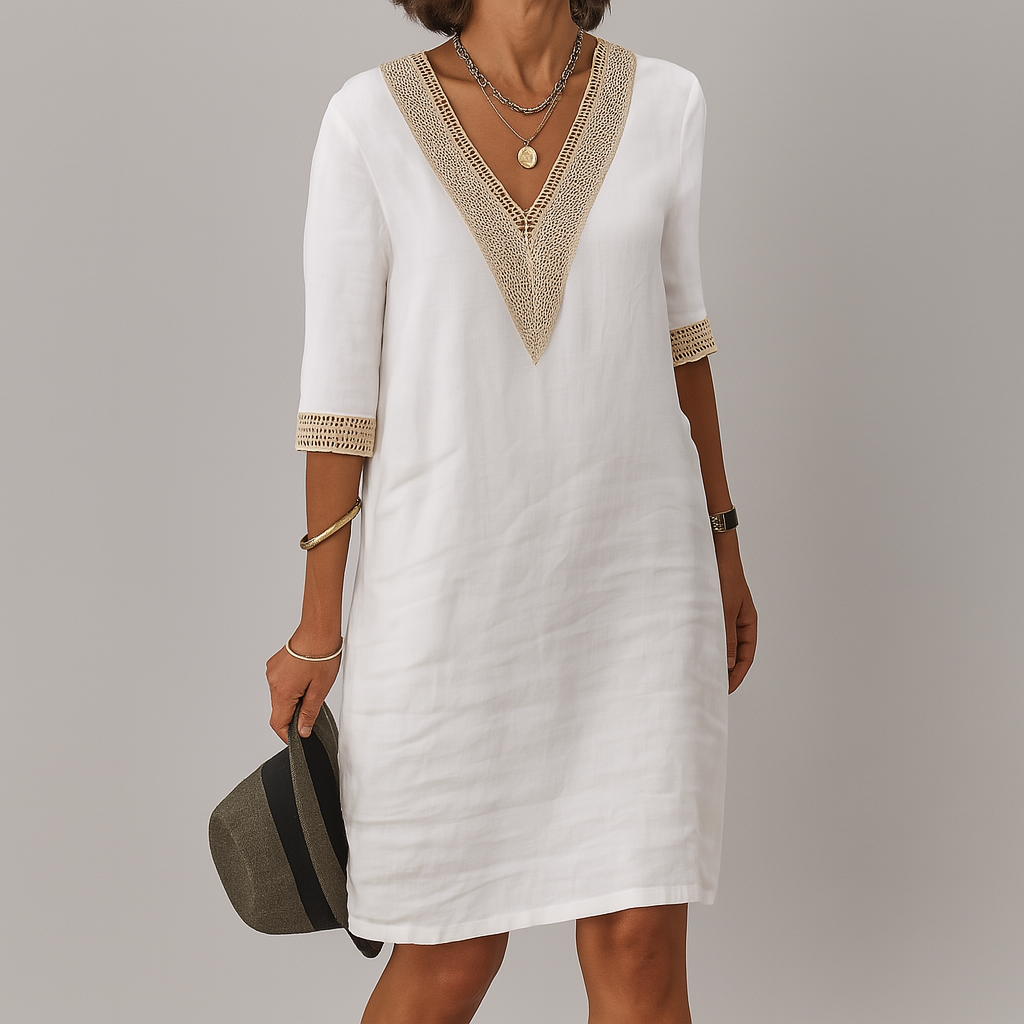 Versatile women's midi dress, perfect for spring and summer, offering elegant comfort for casual or vacation outfits.