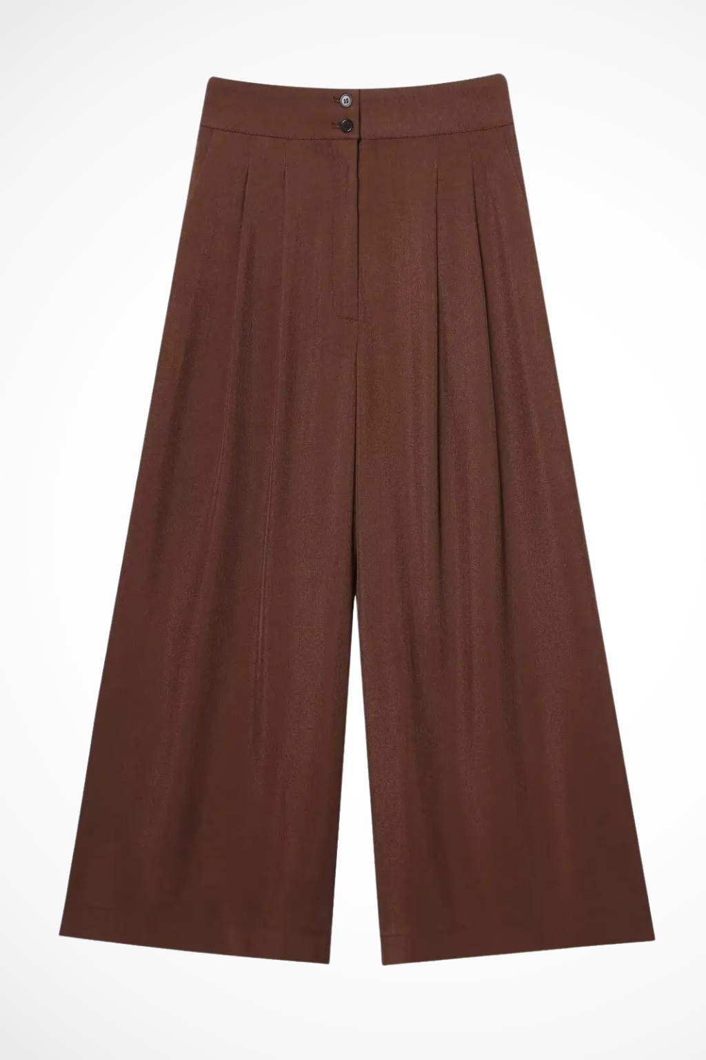 Modern women's suit set: sleeveless wrap top & wide leg trousers for an effortlessly chic elegant outfit.