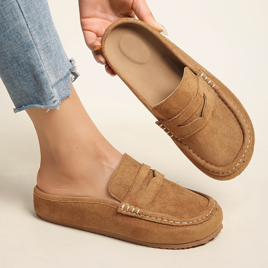 Stylish women's comfort slip-on loafers. Chic flat shoes designed for easy everyday wear and lasting comfort.