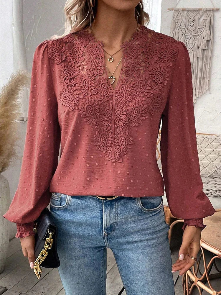 Elegant women's blouse, lightweight & chic, great for office wear or stylish summer top.