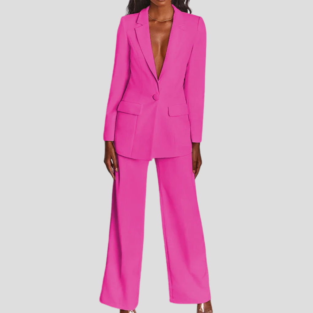 The versatile women's suit, transitioning from office to smart casual.