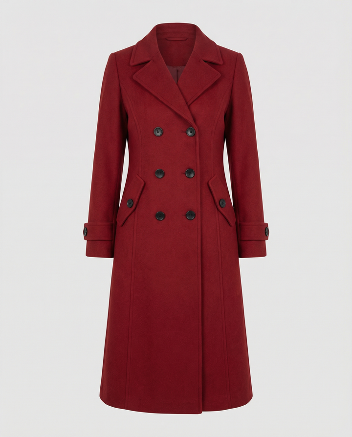 Women's fashionable textured jacket with double front and deep patch pockets, ideal for a refined look.
