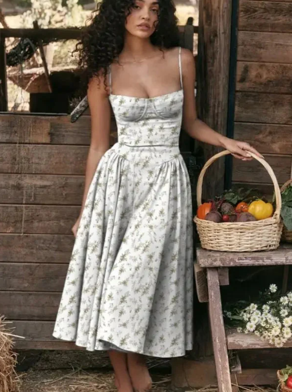 Relaxed fit V-neck midi dress for women. Ideal casual summer wear, beachwear, or everyday fashion.
