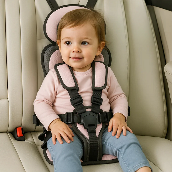 Compact child travel car seat with adjustable straps, easy to clean, perfect for safety & convenience.