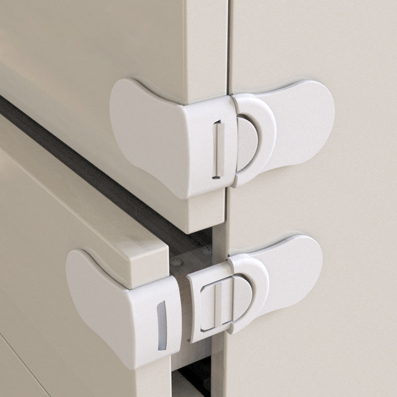 Easy-install child safety locks for cabinets and drawers, preventing toddler access and ensuring safety.