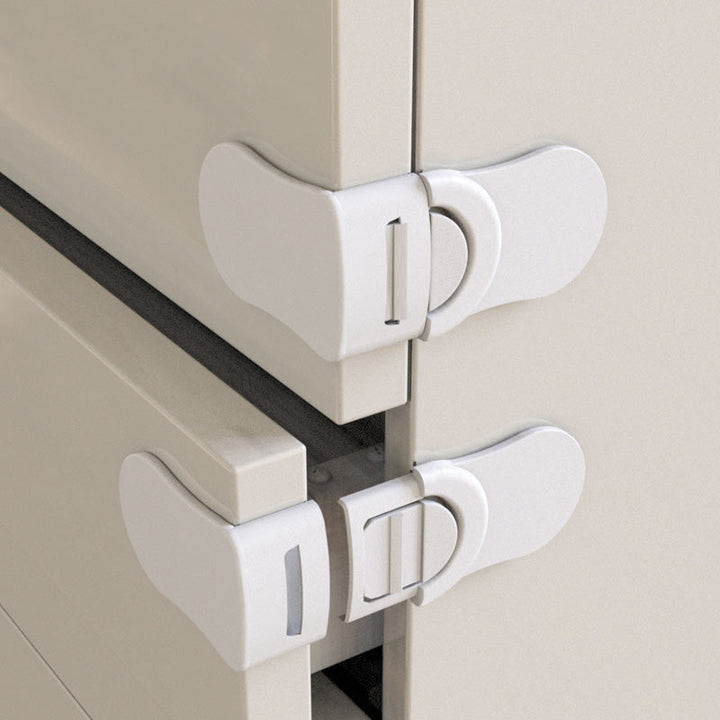 Easy-install child safety locks for cabinets and drawers, preventing toddler access and ensuring safety.