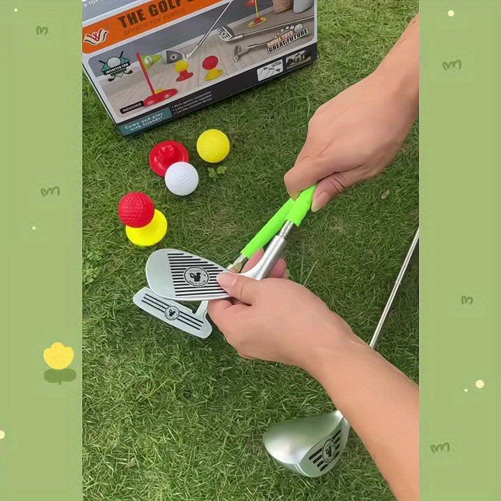 Ideal children's adjustable golf training set, a fun sports toy gift to develop motor skills and coordination.