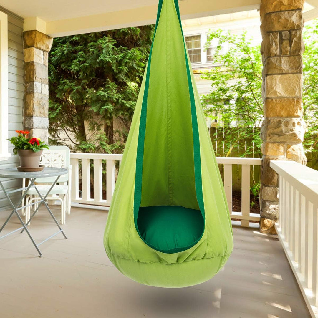 Durable children's garden swing, a comfortable hanging chair for outdoor play.