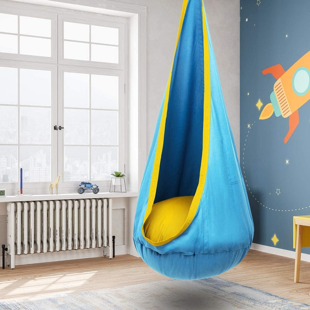 Outdoor garden comfort swing, a durable hanging chair for kids' adventures.