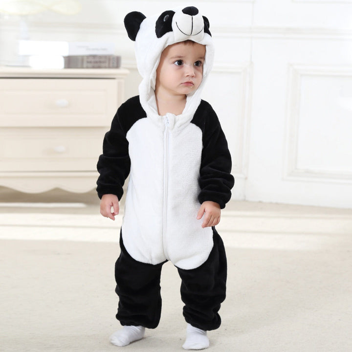 Adorable panda character pajamas for kids, ideal for cozy sleepovers and play.