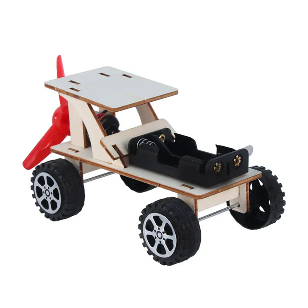 Develop engineering skills with this children's wooden DIY electric toy boat kit.