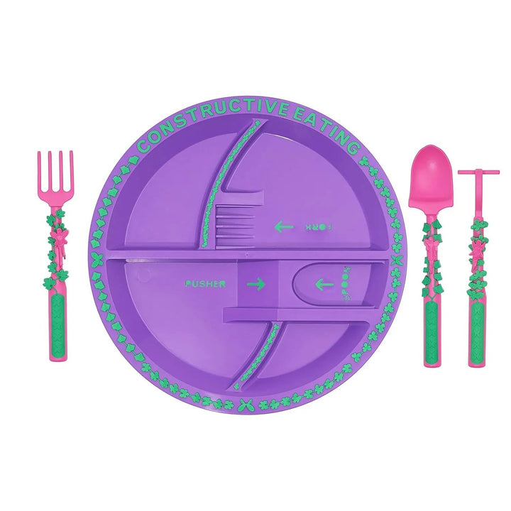 Kids' plates & utensils for toddlers, fun designs for easy, independent self-feeding.