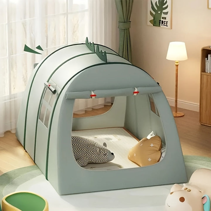 Compact foldable dinosaur tent, easy to store after playtime fun