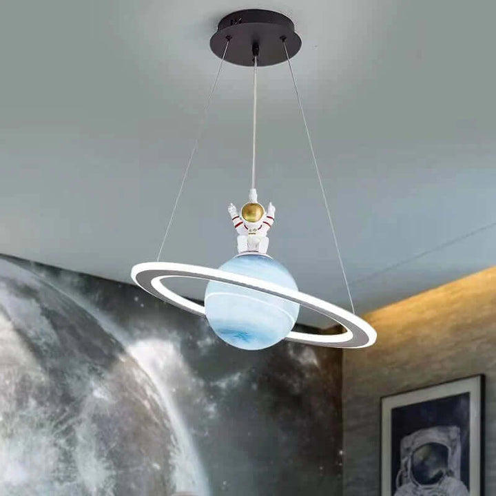 Durable children's planet pendant light, designed for long-lasting, whimsical decor.