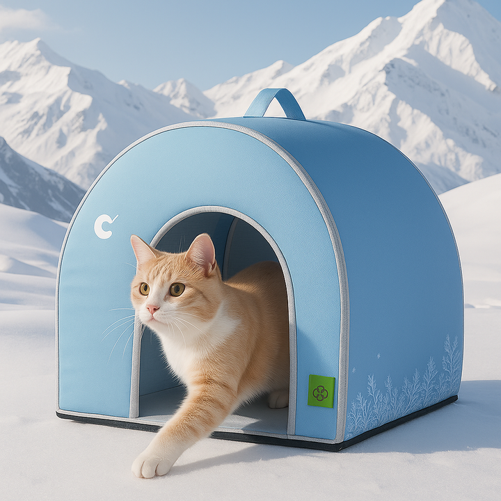 ChillDome pet cooling shelter providing comfortable shade for cats and small dogs outdoors.