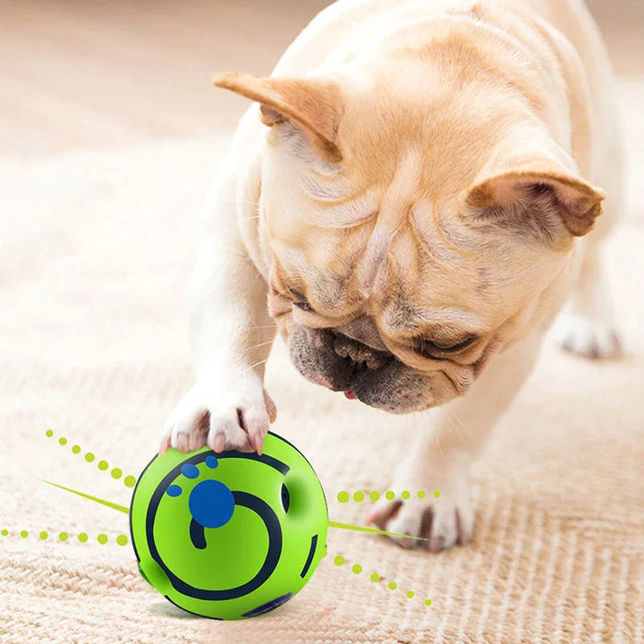 ChuckleBall interactive dog toy for mental stimulation and anxiety relief.