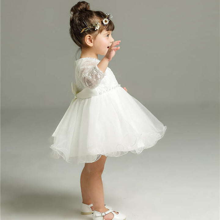 Elegant toddler party dress from Clara with delicate embroidered details