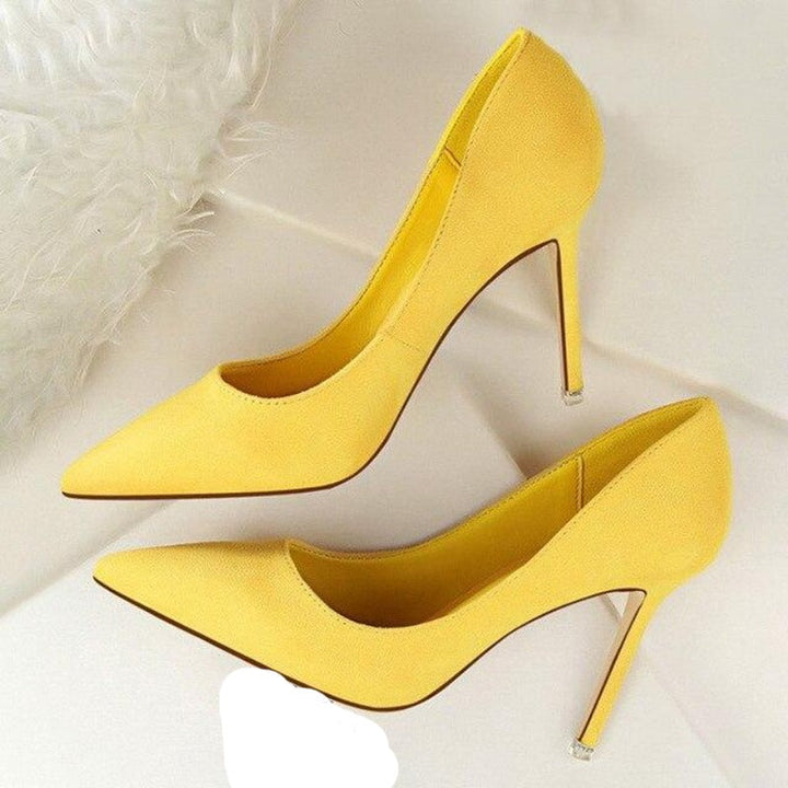 Classic black high heel pumps for women. Elegant, versatile footwear perfect for formal occasions or stylish everyday wear.