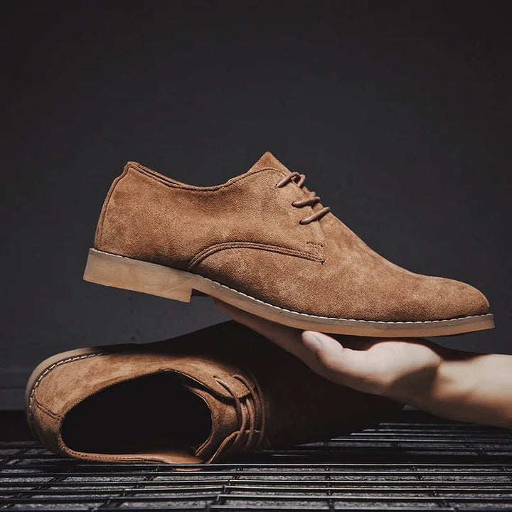 Elegant brown men's lace-up shoes, ideal for weddings, office, & smart casual wear all season.