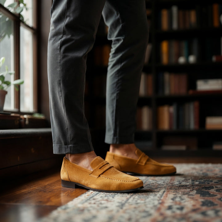 Stylish men's classic loafers in versatile brown, suitable for both formal and casual fashion.