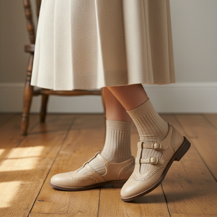 Versatile women's classic Mary Jane flats, ideal for office or casual outfits, with a practical buckle closure.