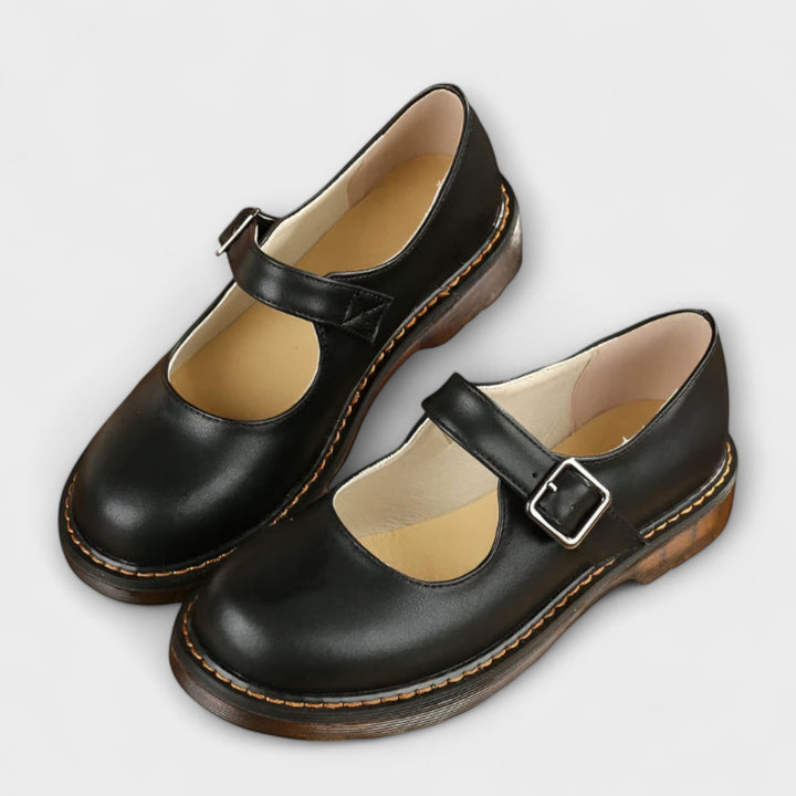 Comfortable brown Women's Orthopaedic Mary Jane shoes for versatile everyday wear & dress. Supportive ladies footwear.