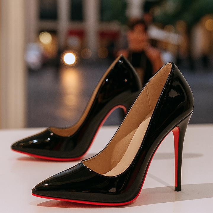 Stylish women's black pointed stiletto heels, ideal for parties, evening wear, and formal events. Classic and comfortable dress shoes.